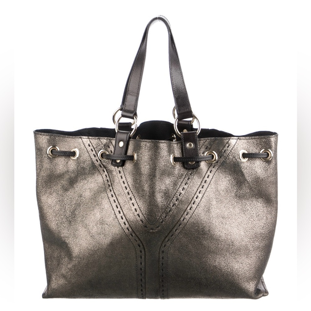Yves Saint Laurent Double Sac Y Reversible Leather Tote